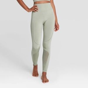Women's High-Waisted Seamless Mesh 7/8 Leggings